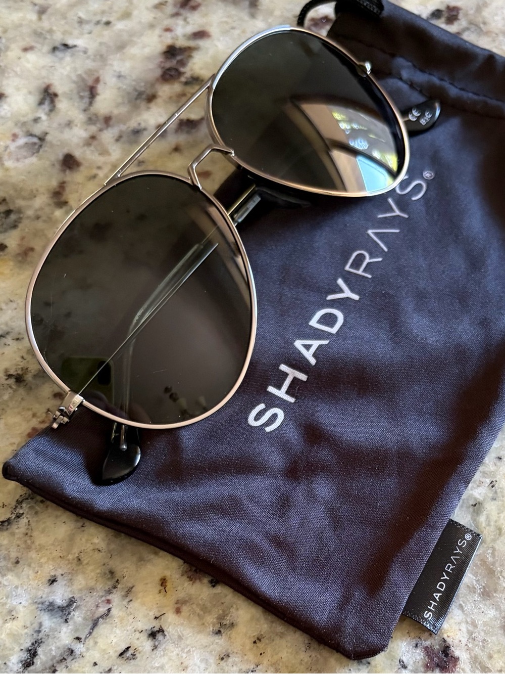 Shady Rays tangle free aviator sunglasses in black out